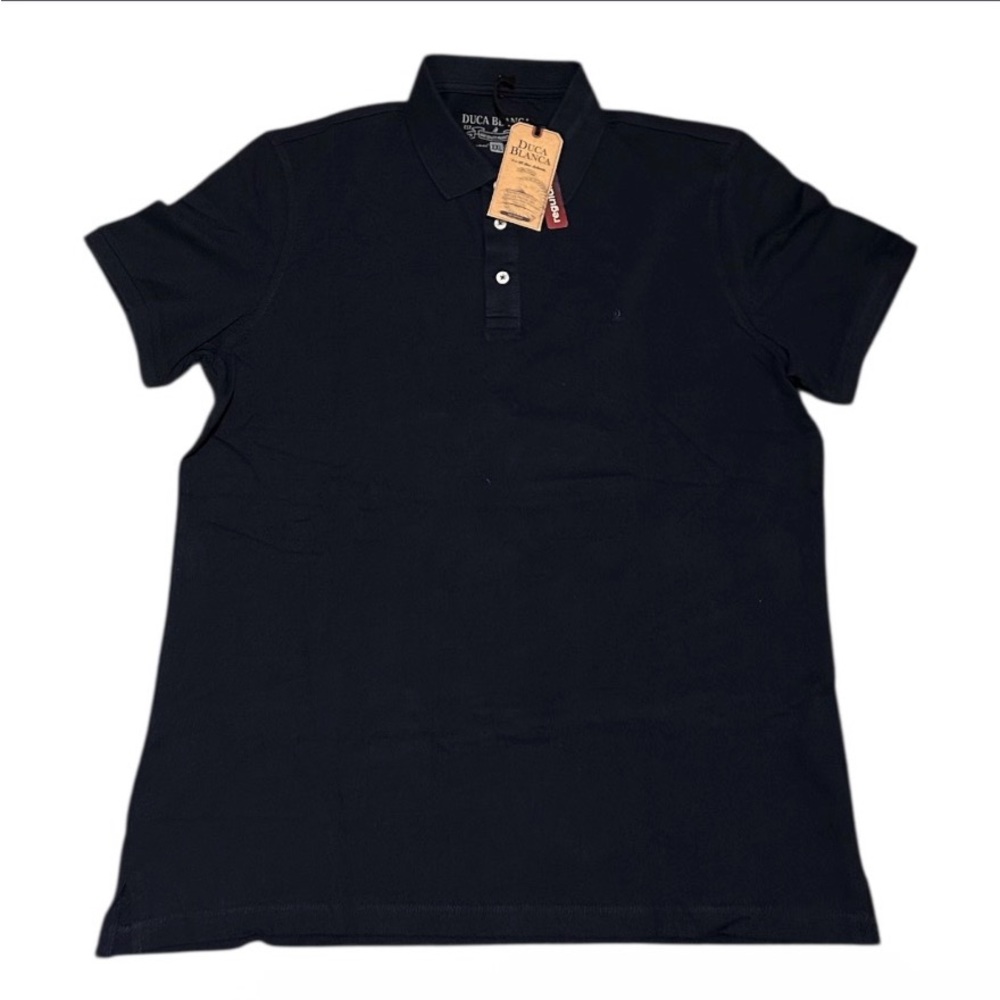 Duca Blanca Men’s Classic Pique Fabric Polo Collar Shirt  XXL Navy